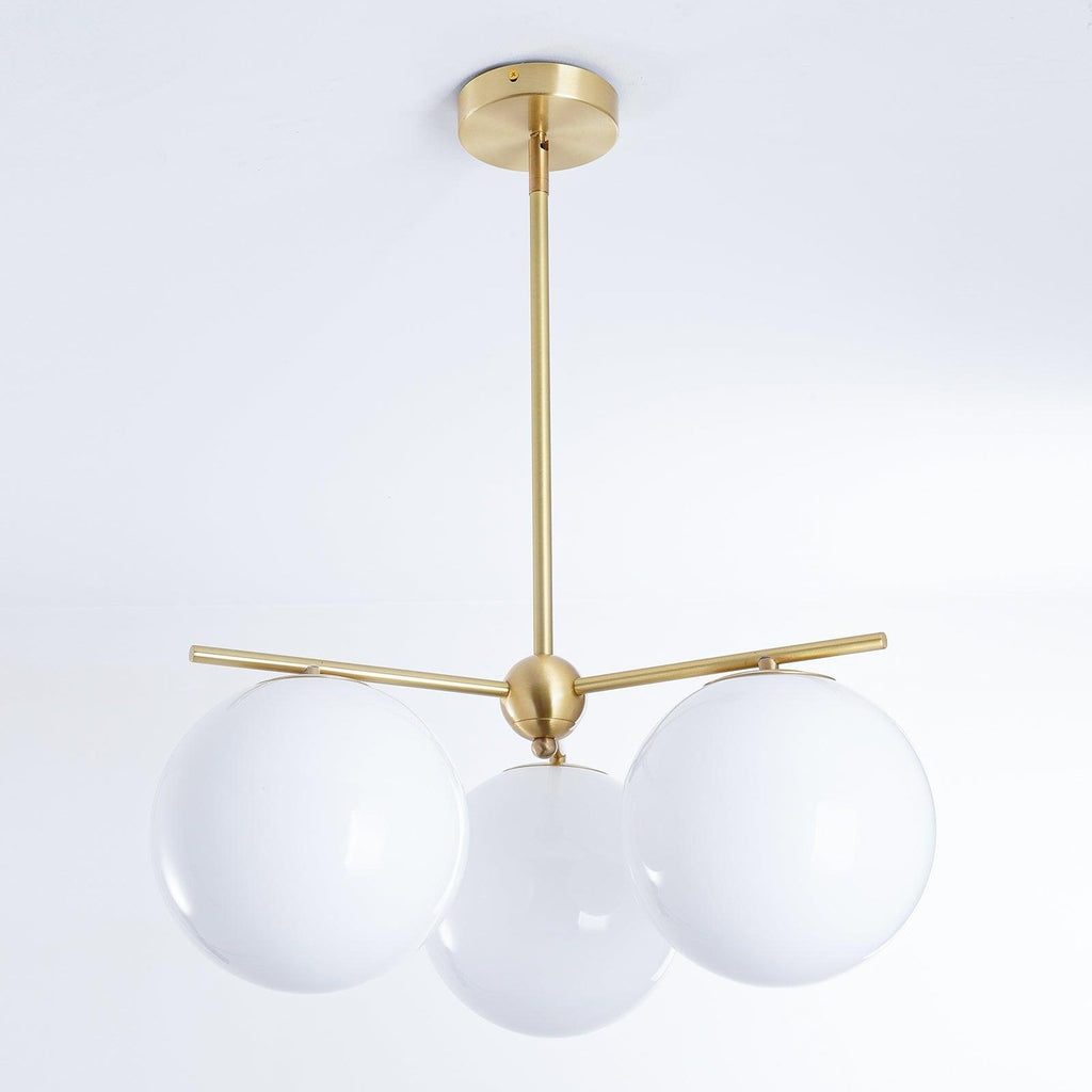 Ceiling Suspension with Sphere and Stem Lighting Lobby