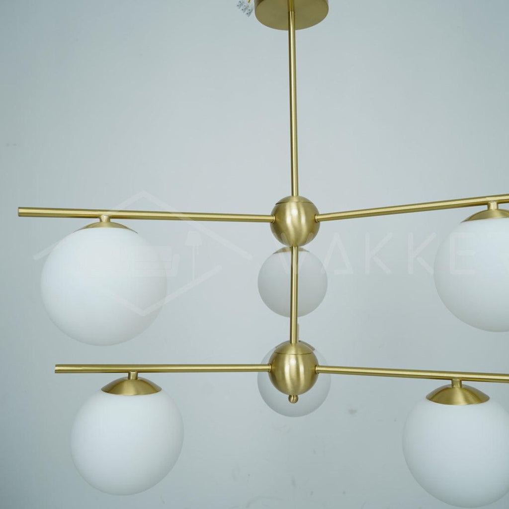 Ceiling Suspension with Sphere and Stem Lighting Lobby