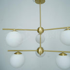 Ceiling Suspension with Sphere and Stem Lighting Lobby