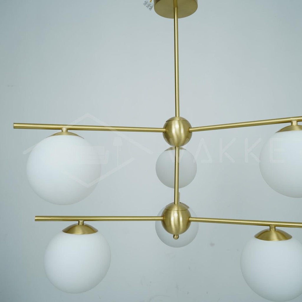 Ceiling Suspension with Sphere and Stem Lighting Lobby