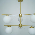 Ceiling Suspension with Sphere and Stem Lighting Lobby