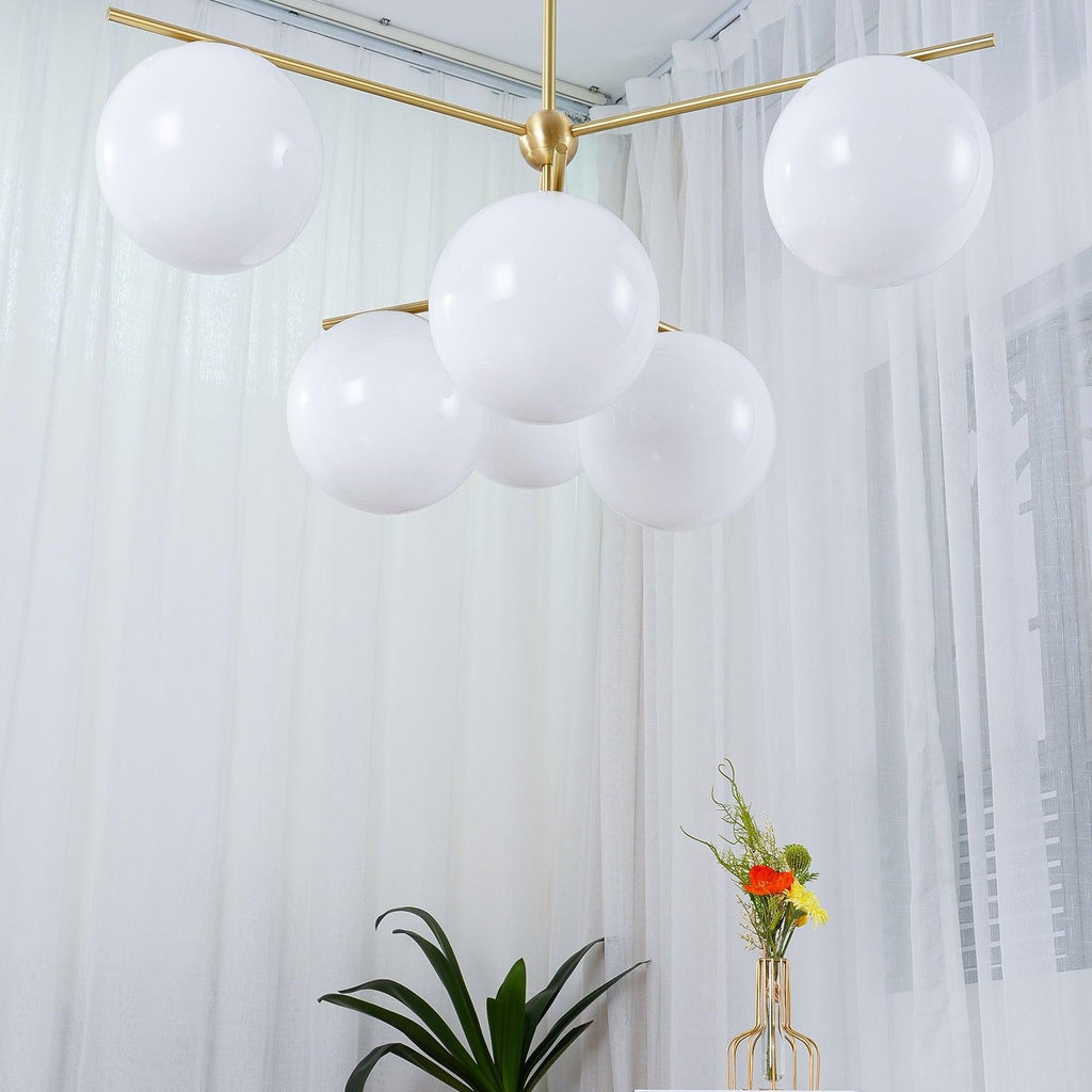 Ceiling Suspension with Sphere and Stem Lighting Lobby