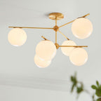 Ceiling Suspension with Sphere and Stem Lighting Lobby