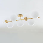 Ceiling Suspension with Sphere and Stem Lighting Lobby