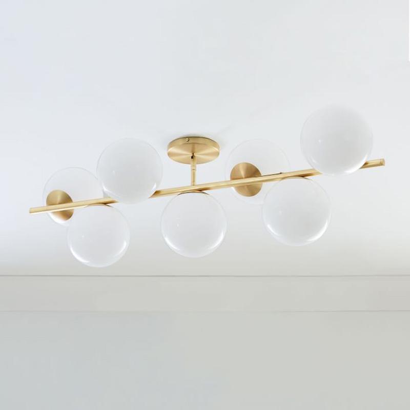 Ceiling Suspension with Sphere and Stem Lighting Lobby