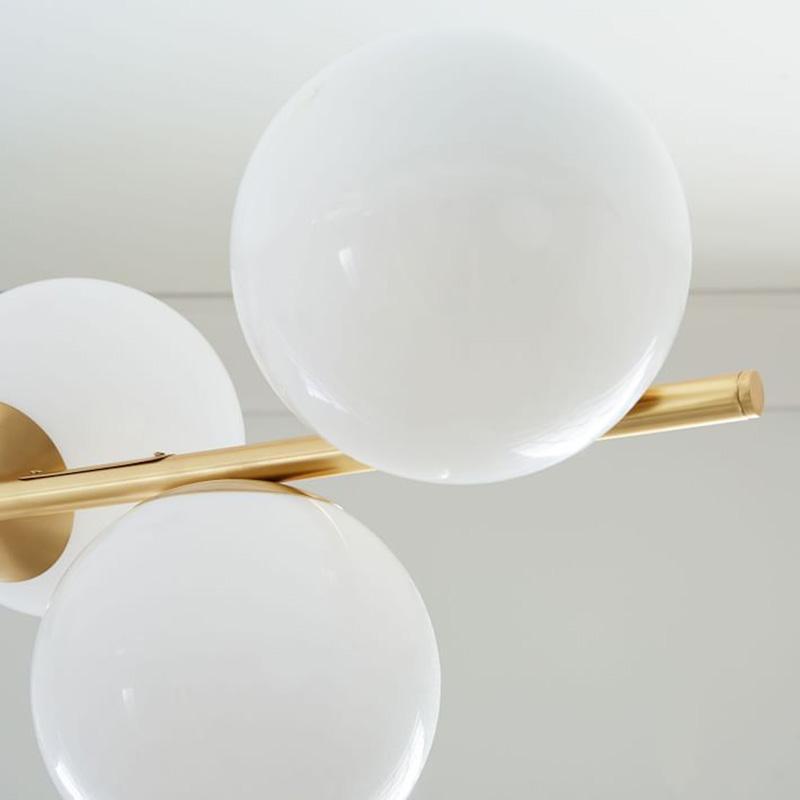 Ceiling Suspension with Sphere and Stem Lighting Lobby