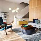 Ceiling Suspension with Sphere and Stem Lighting Lobby