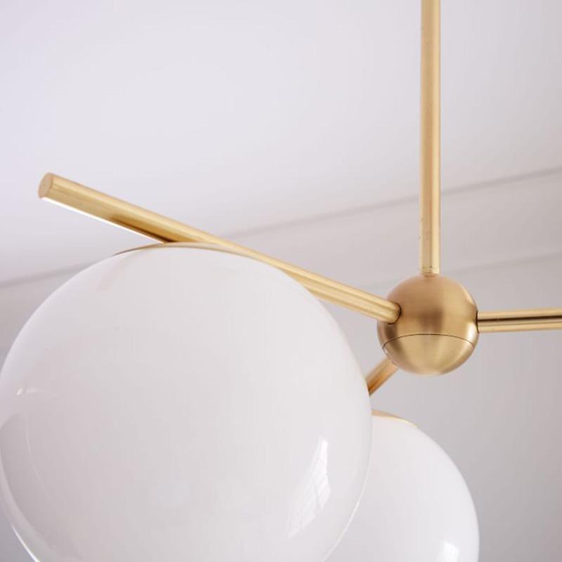 Ceiling Suspension with Sphere and Stem Lighting Lobby