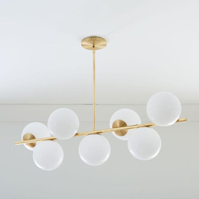 Ceiling Suspension with Sphere and Stem Lighting Lobby