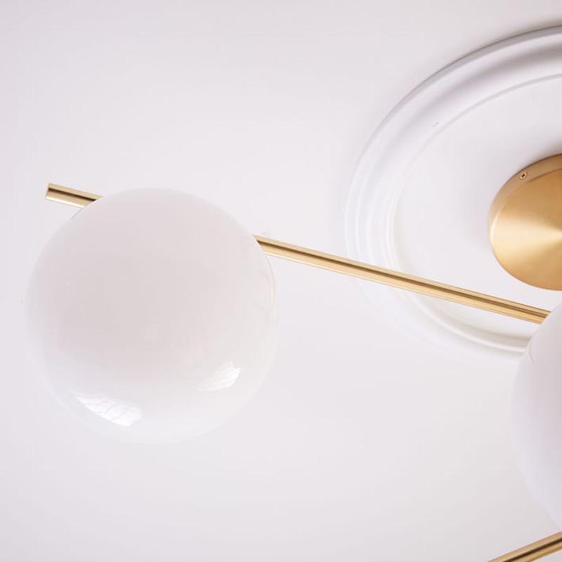 Ceiling Suspension with Sphere and Stem Lighting Lobby