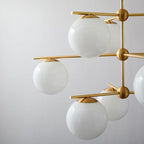 Ceiling Suspension with Sphere and Stem Lighting Lobby