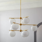 Ceiling Suspension with Sphere and Stem Lighting Lobby