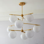 Ceiling Suspension with Sphere and Stem Lighting Lobby