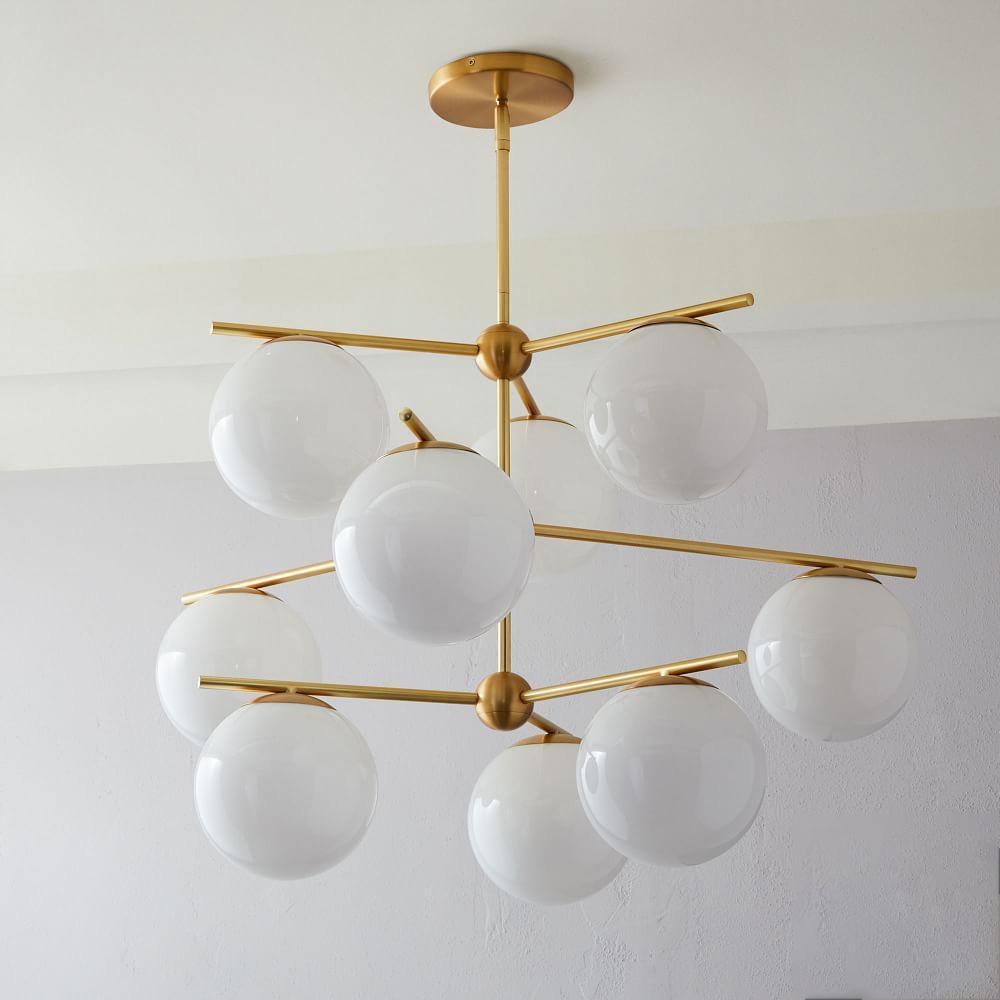 Ceiling Suspension with Sphere and Stem Lighting Lobby