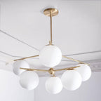 Ceiling Suspension with Sphere and Stem Lighting Lobby