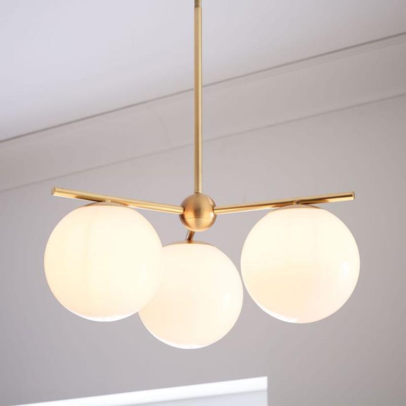 Ceiling Suspension with Sphere and Stem Lighting Lobby