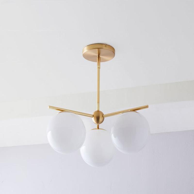 Ceiling Suspension with Sphere and Stem Lighting Lobby