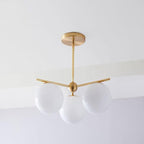Ceiling Suspension with Sphere and Stem Lighting Lobby