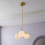 Ceiling Suspension with Sphere and Stem Lighting Lobby