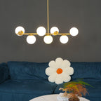 Ceiling Suspension with Sphere and Stem Lighting Lobby