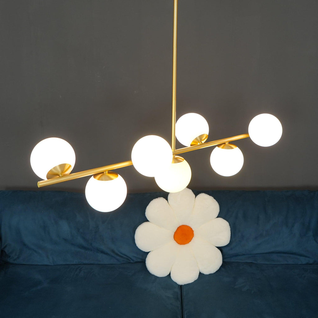 Ceiling Suspension with Sphere and Stem Lighting Lobby