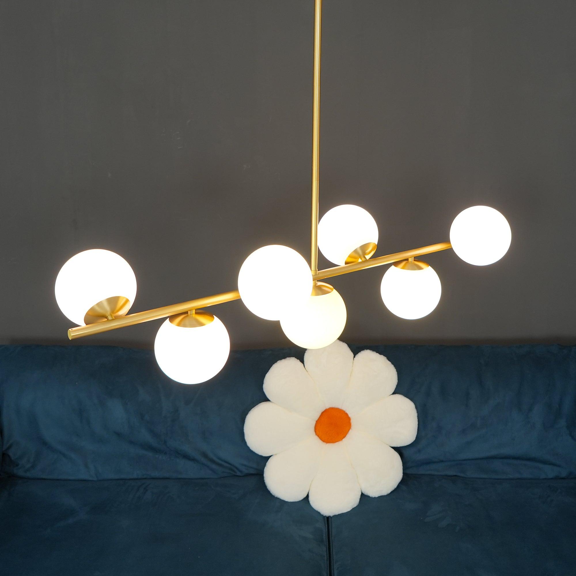 Ceiling Suspension with Sphere and Stem Lighting Lobby