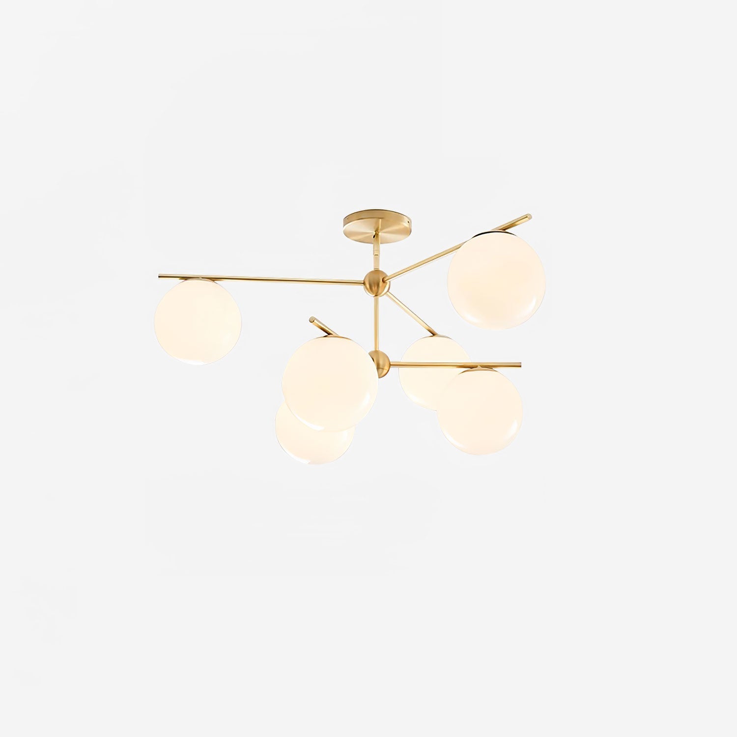 Ceiling Suspension with Sphere and Stem Lighting Lobby