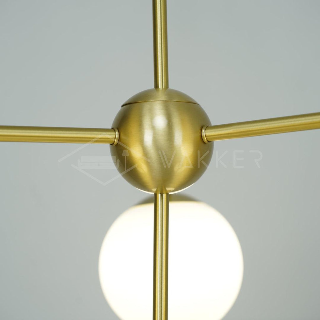 Ceiling Suspension with Sphere and Stem Lighting Lobby