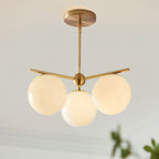 Ceiling Suspension with Sphere and Stem Lighting Lobby