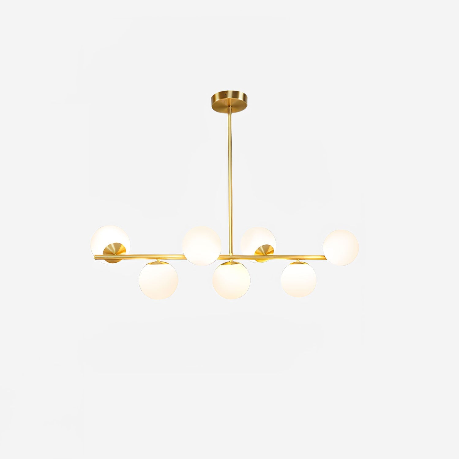 Ceiling Suspension with Sphere and Stem Lighting Lobby