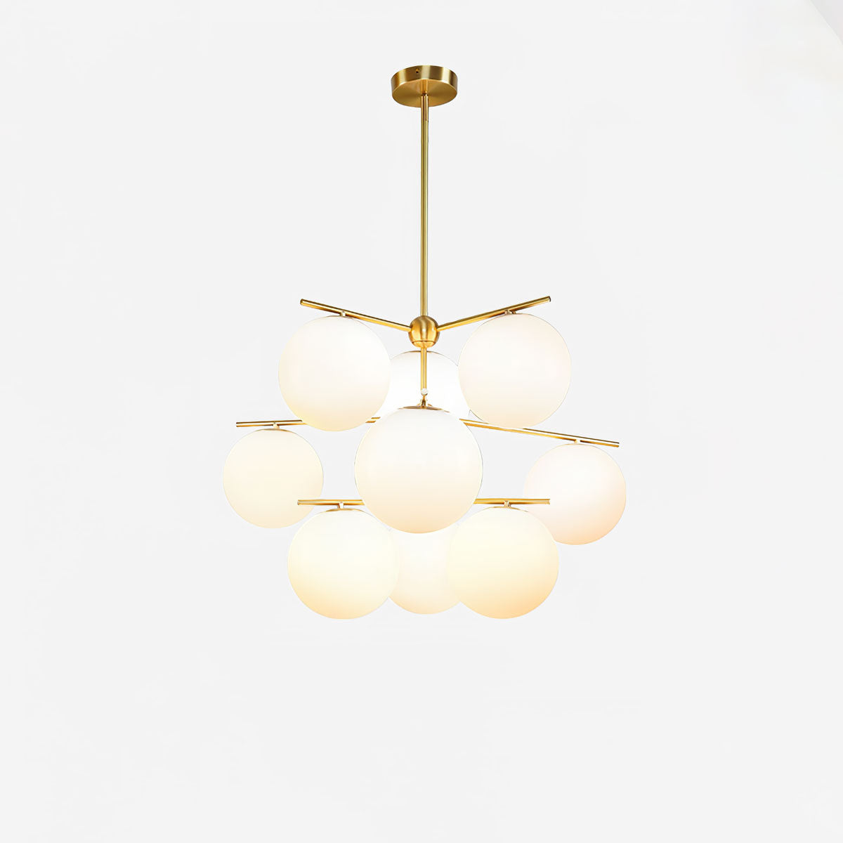 Ceiling Suspension with Sphere and Stem Lighting Lobby
