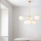 Ceiling Suspension with Sphere and Stem Lighting Lobby