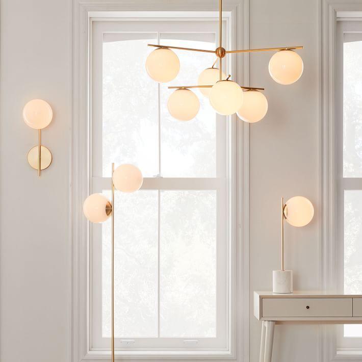 Ceiling Suspension with Sphere and Stem Lighting Lobby