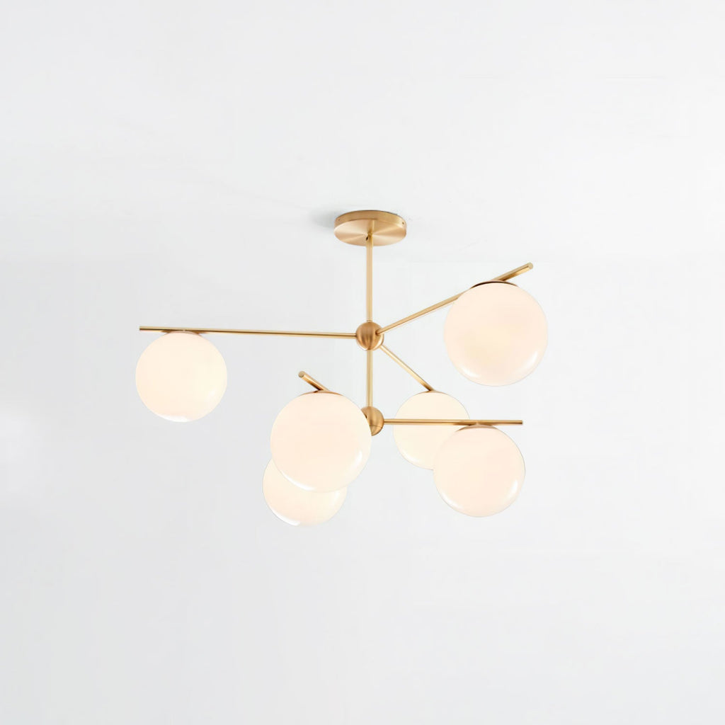 Ceiling Suspension with Sphere and Stem Lighting Lobby