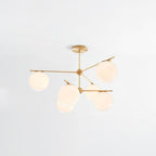 Ceiling Suspension with Sphere and Stem Lighting Lobby