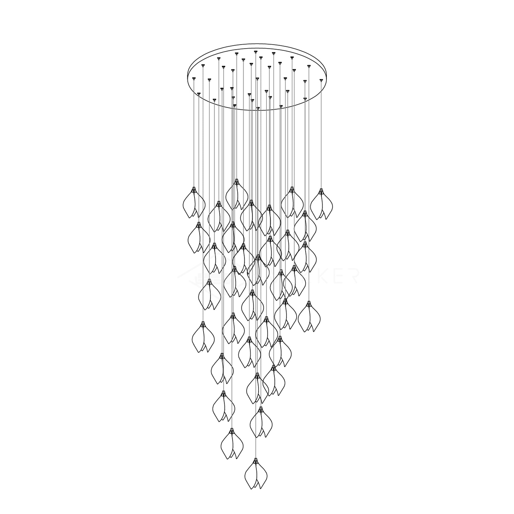 Celeste Flora Ceiling Pendant Lighting Lobby