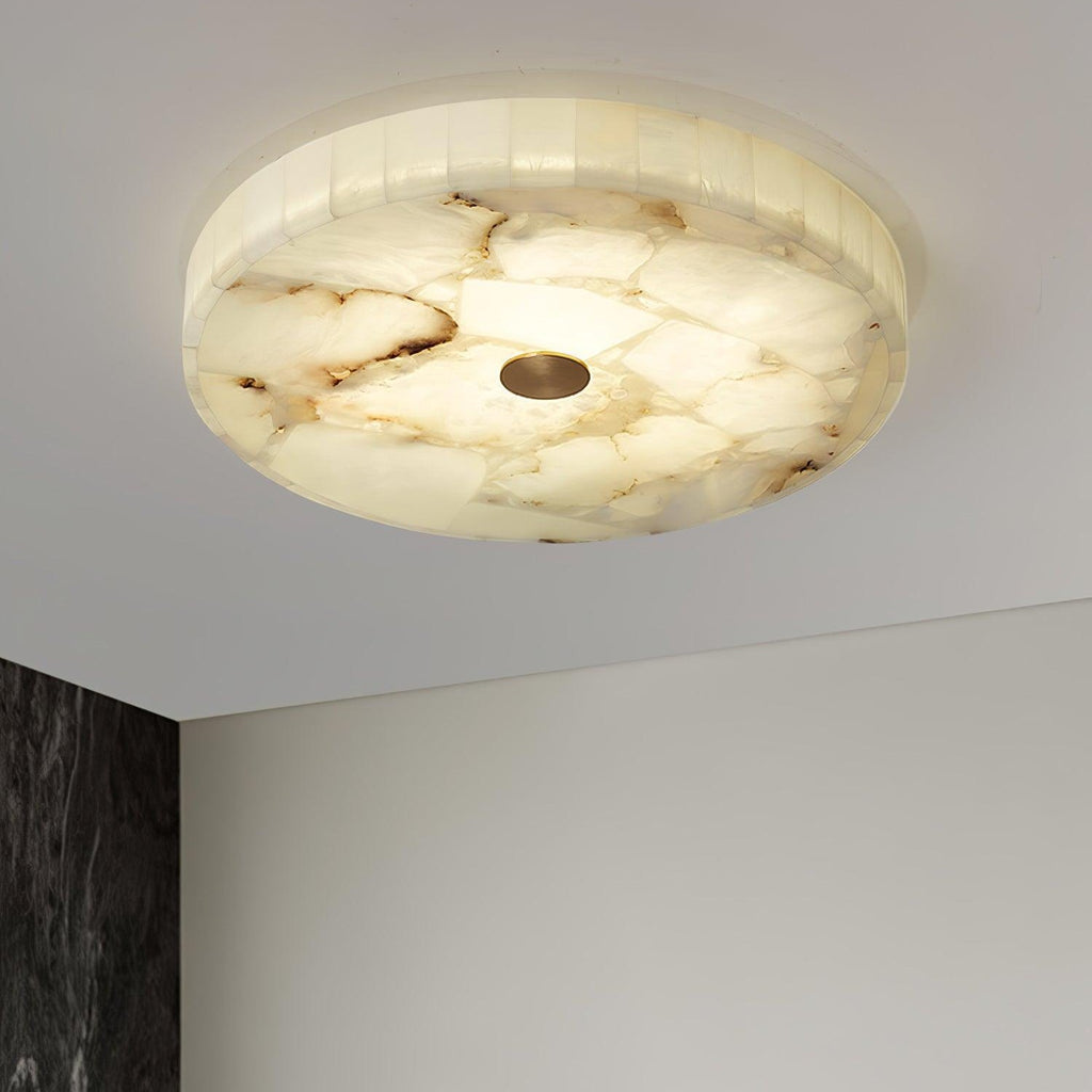 Circular Alabaster Ceiling Pendant Lighting Lobby