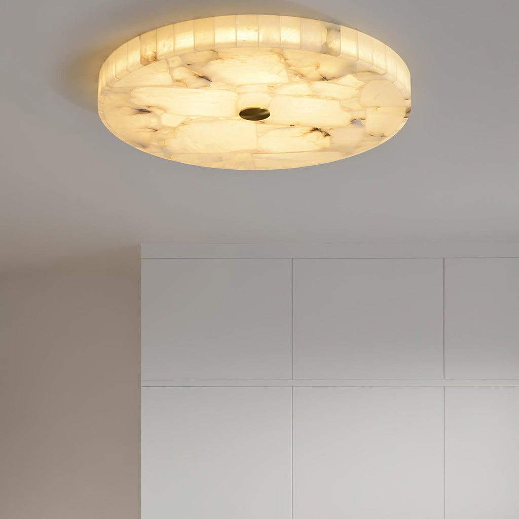 Circular Alabaster Ceiling Pendant Lighting Lobby
