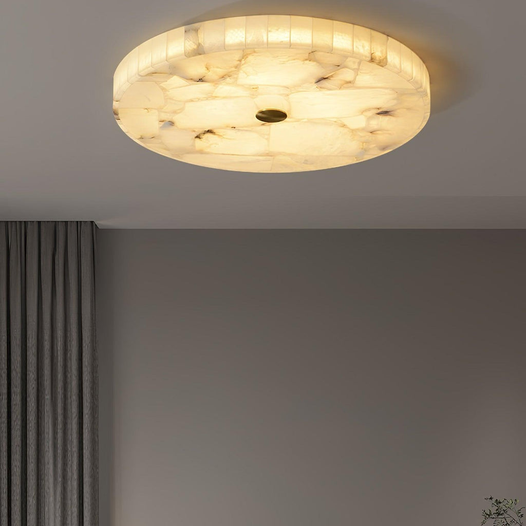Circular Alabaster Ceiling Pendant Lighting Lobby