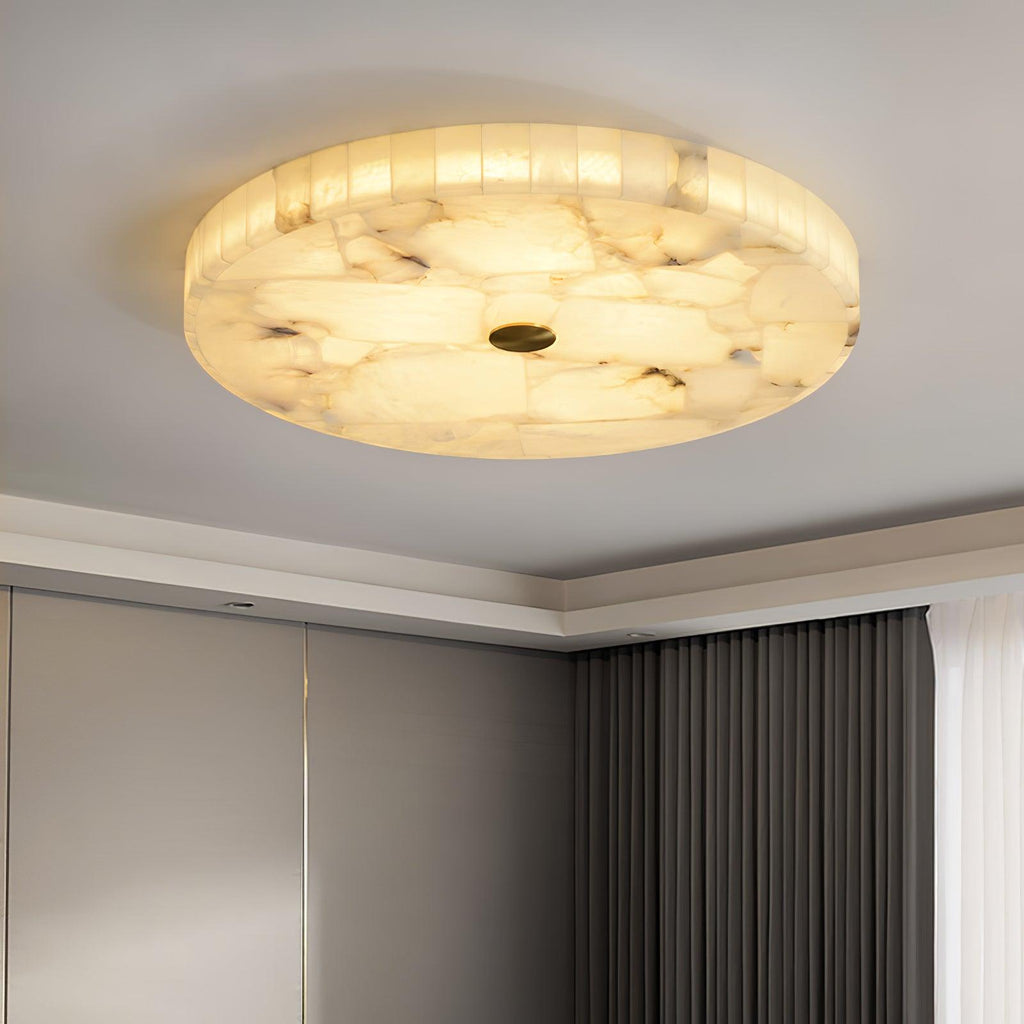 Circular Alabaster Ceiling Pendant Lighting Lobby
