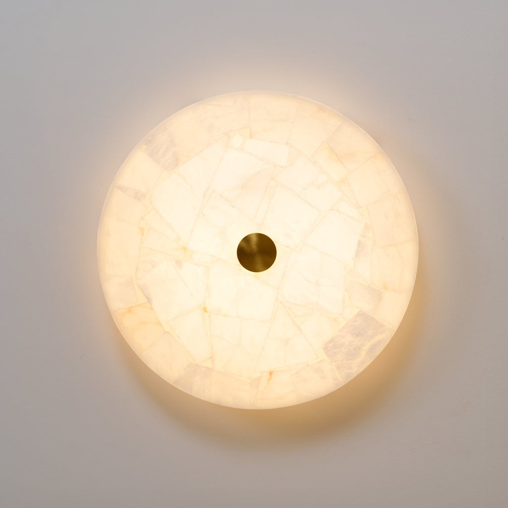 Circular Alabaster Ceiling Pendant Lighting Lobby