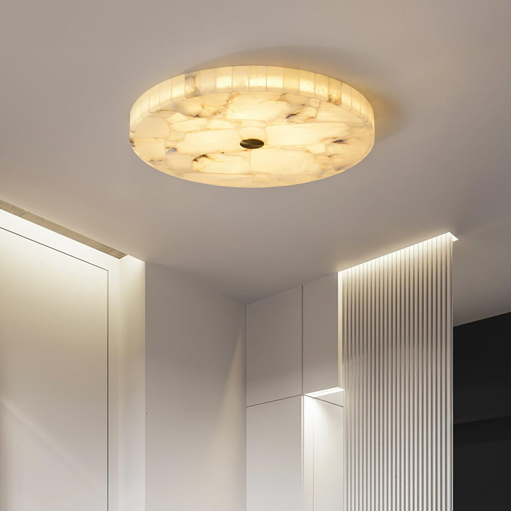Circular Alabaster Ceiling Pendant Lighting Lobby