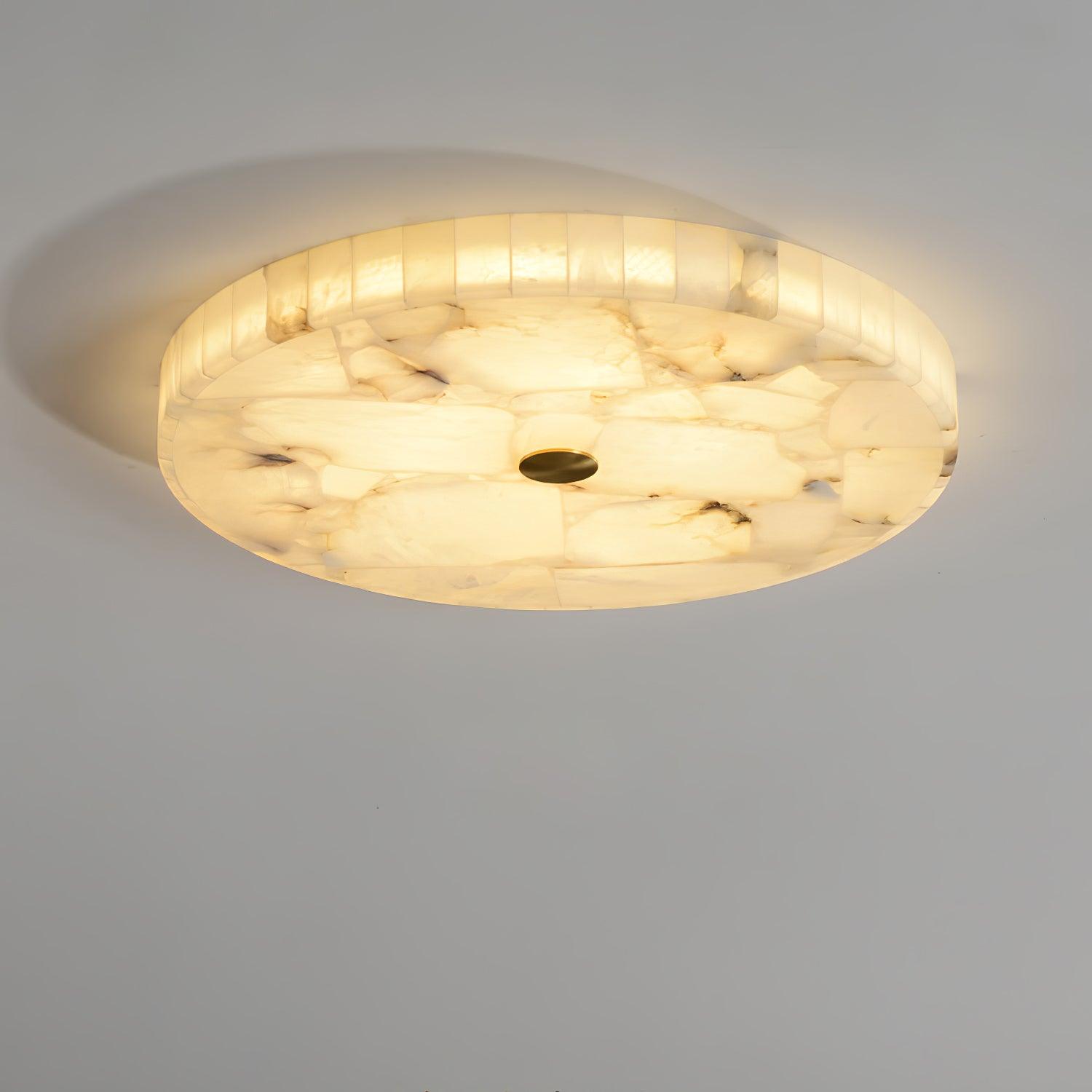Circular Alabaster Ceiling Pendant Lighting Lobby