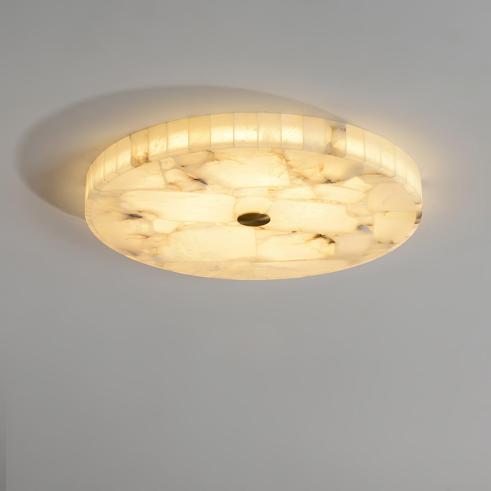 Circular Alabaster Ceiling Pendant Lighting Lobby