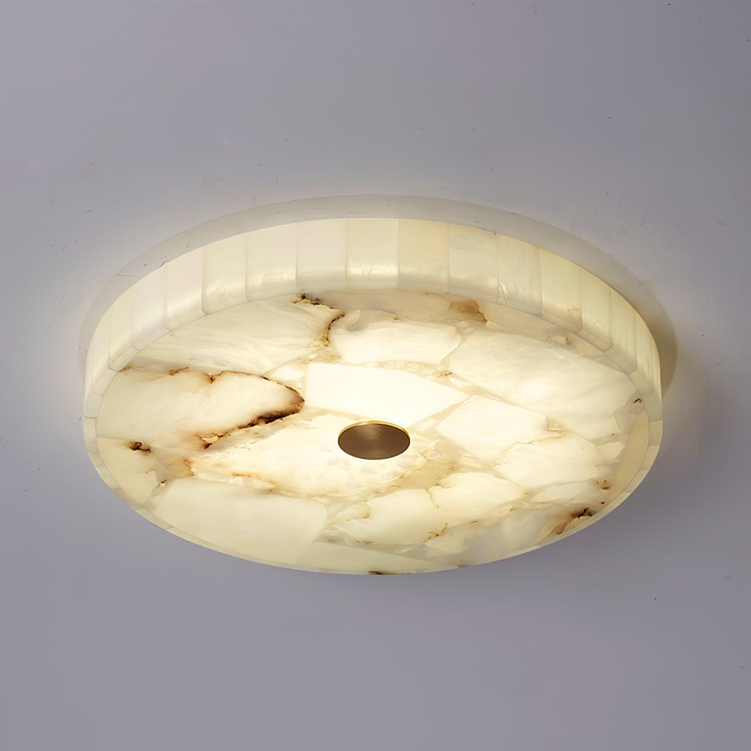 Circular Alabaster Ceiling Pendant Lighting Lobby
