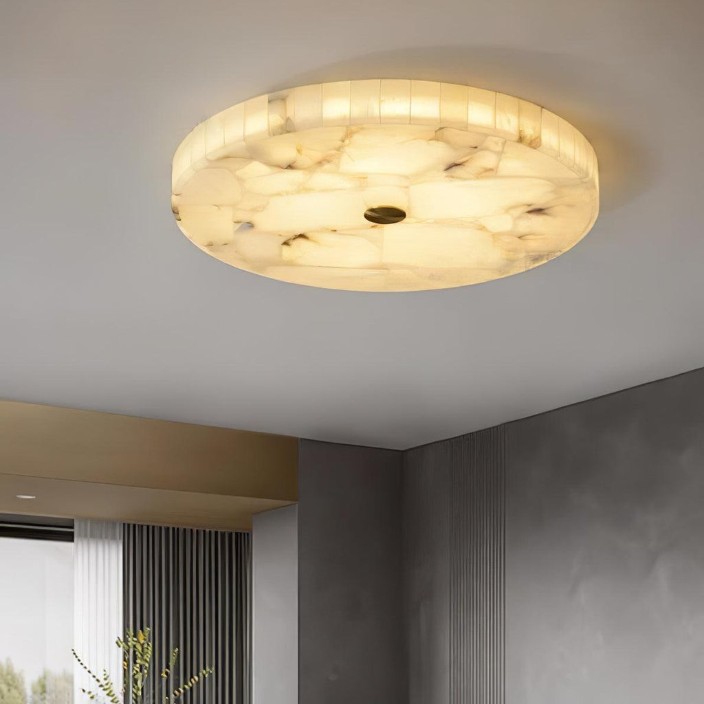 Circular Alabaster Ceiling Pendant Lighting Lobby