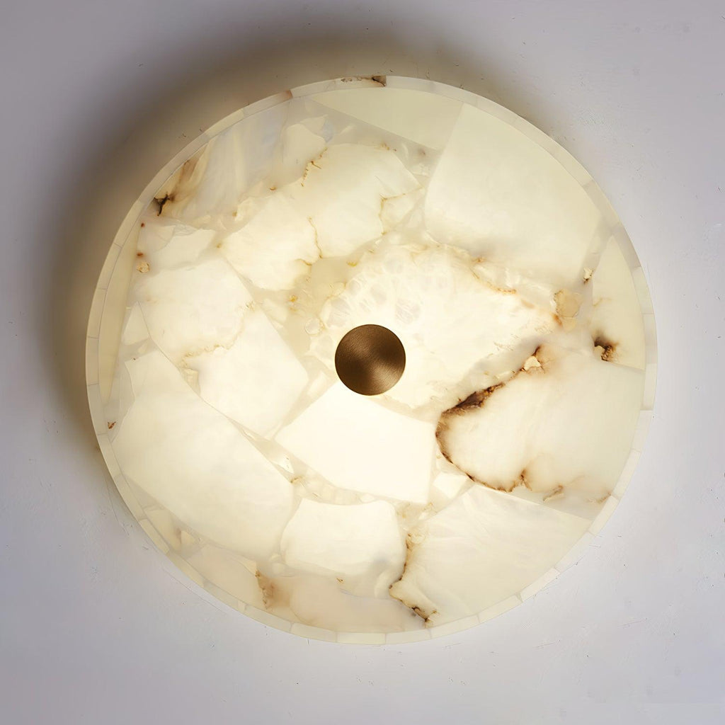 Circular Alabaster Ceiling Pendant Lighting Lobby