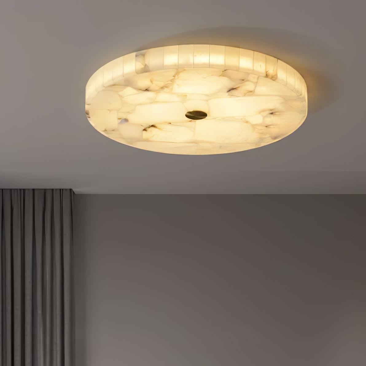 Circular Alabaster Ceiling Pendant Lighting Lobby