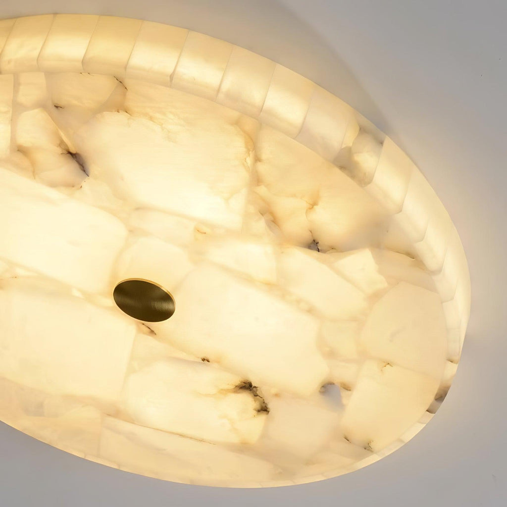 Circular Alabaster Ceiling Pendant Lighting Lobby