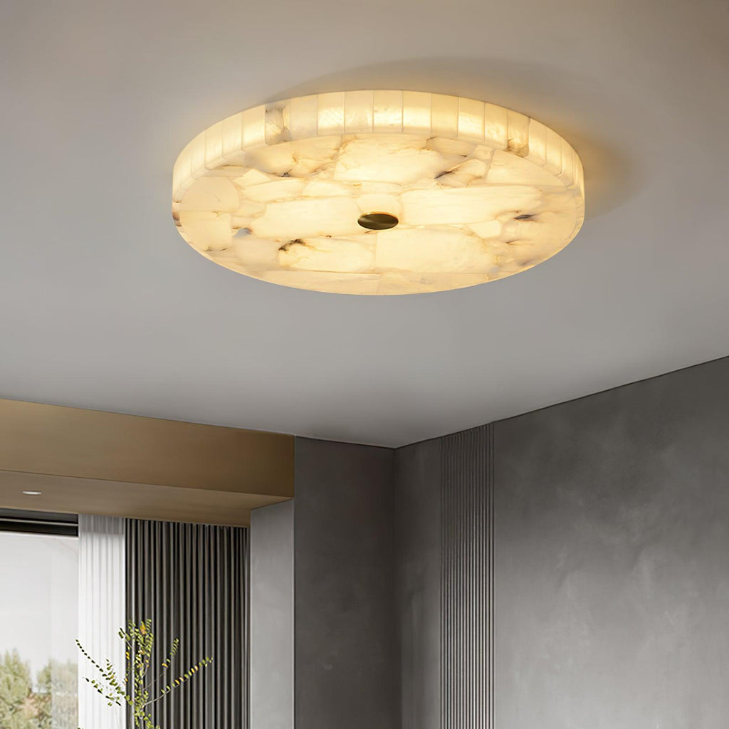 Circular Alabaster Ceiling Pendant Lighting Lobby